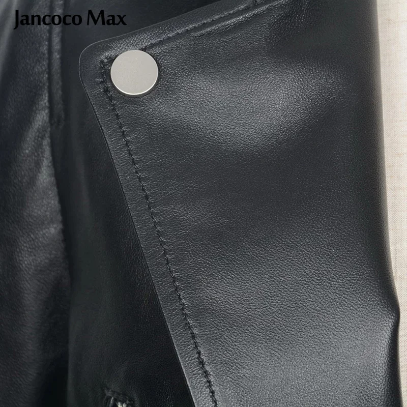 Jancoco Max Новые популярные Короткие куртки женские пальто из натуральной кожи с