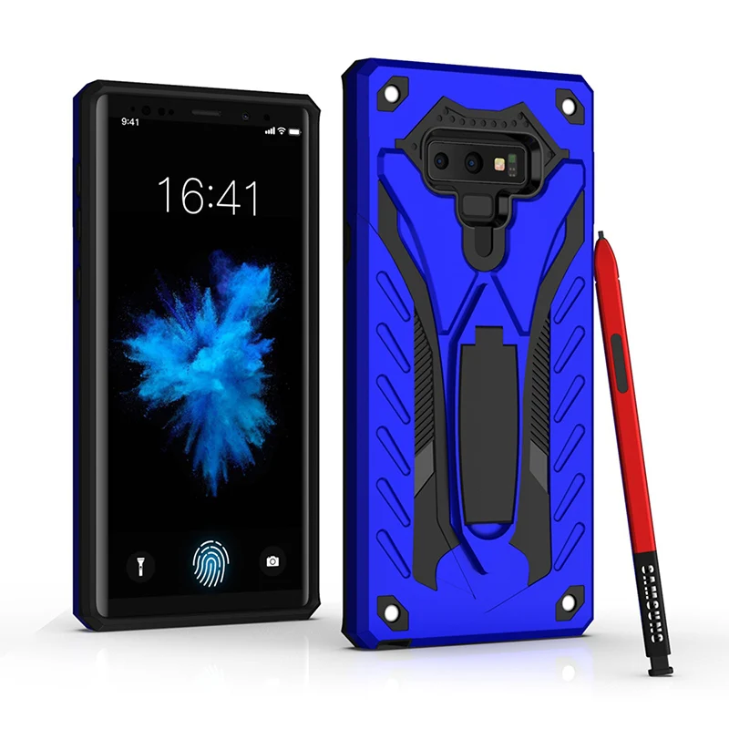 Чехол для samsung Galaxy Note 10, 9, 8, S9, S8 Plus, PC, TPU, защитный чехол с подставкой, Жесткая прочная ударопрочная задняя крышка для samsung A50S, A20S, A10S, Coque - Цвет: Blue