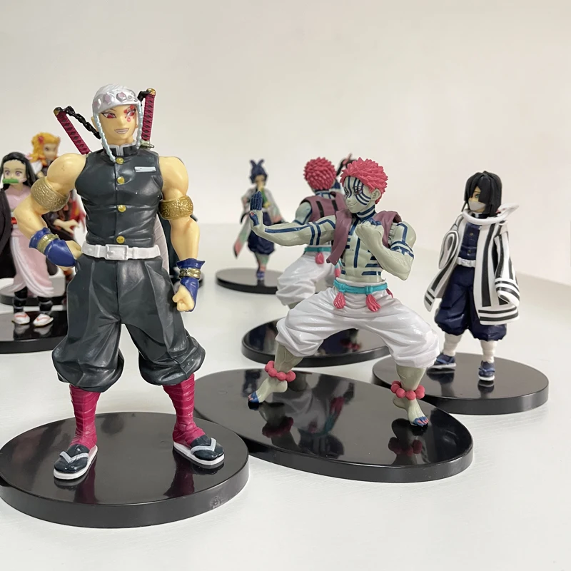 

2021 Anime Demon slayer kimetsu no yaiba Tanjirou Nezuko Action figures toys Kanroji Mitsuri Uzui Tengen anime figure for gifts