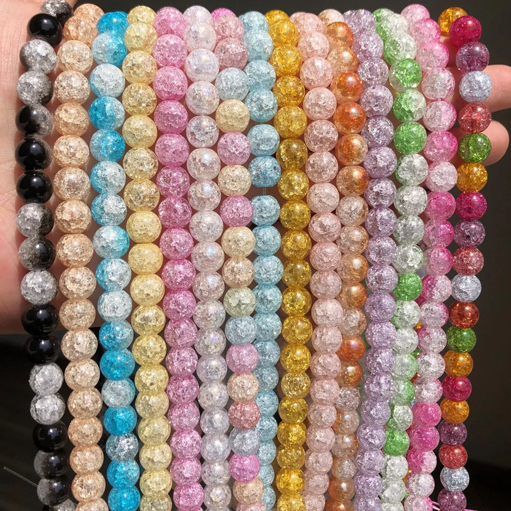 Бусины Из Натурального белого камня с трещинами для изготовления ювелирных