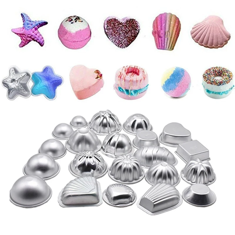 

1 Pair Bath Bomb Molds Aluminium Alloy Salt Ball Mould For Soap Homemade DIY Bathing Chocolate Cake Pudding Making Tools