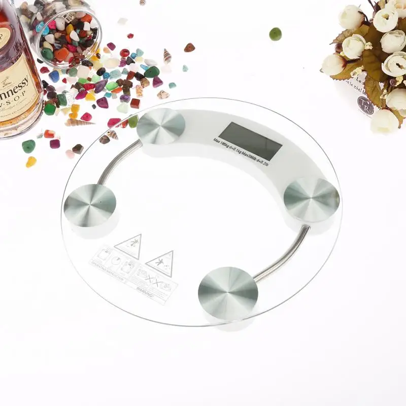 

Durable Electronic Round Scale Weighing Digital Scale Health weighing Toughened glass Precision Scale Household Home Bathroom