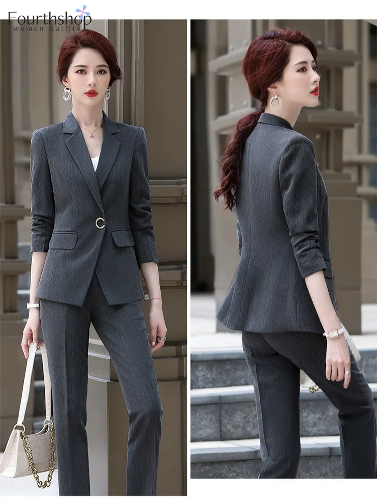 Деловые костюмы для женщин официальный комплект из 2 предметов Блейзер Женская