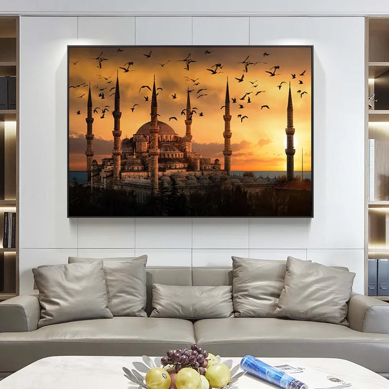 Холст с изображением современного пейзажа на закате современная живопись