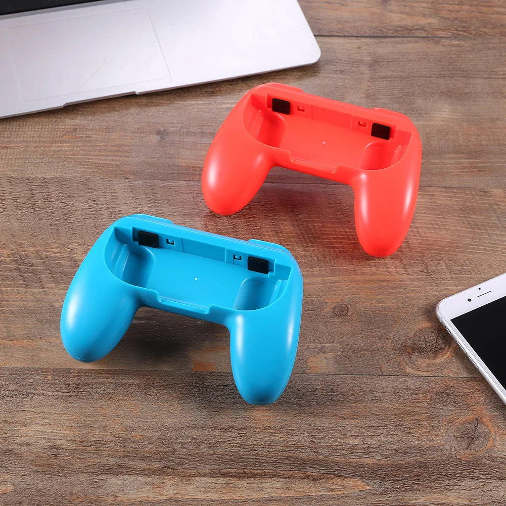1 Set Left + Right ABS Hand Grip Stand Holder Simply Insert for Nintend Switch for NS Joy-Con Controller Hand Grip Red + Blue images - 6