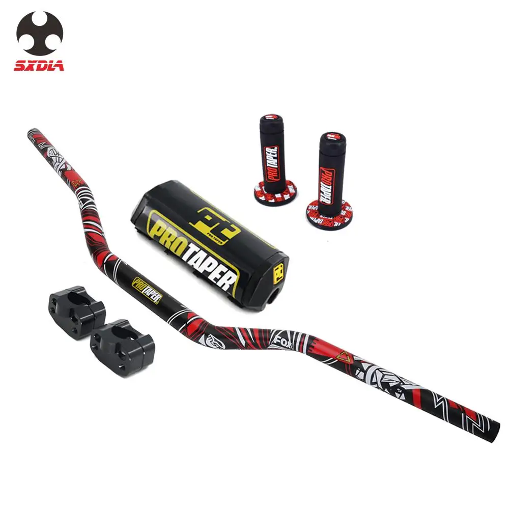 

Motorcycle Fat Bar 1-1/8"Protecter Handlebar Pads with Handle Grips Dirt Pit Bike Motocross For Honda Kawasaki YZF CRF KLX KTM