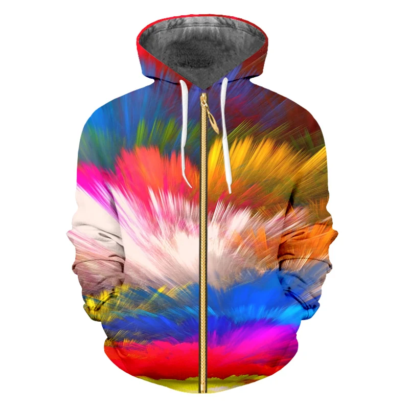 IFPD EU Size Mans/woman 3d Tie Dye Cool Print Colorful Splash Paint Zipper Hoodies Sweatshirts Casual Hiphop Streetwear Pullover | Мужская