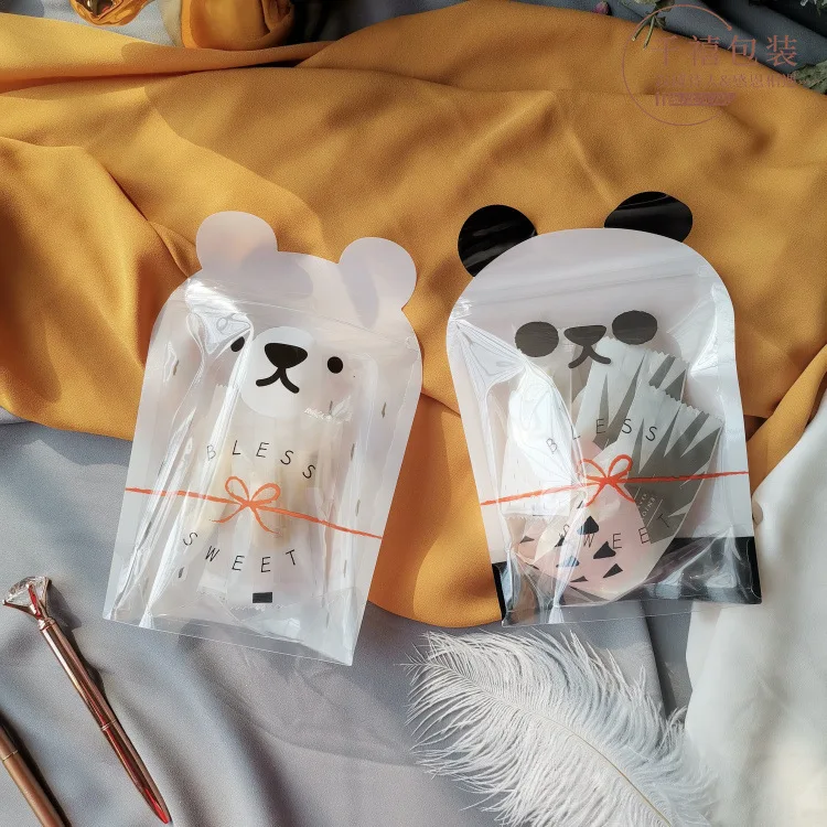 

50pcs panda bustine trasparenti confezioni bag of cookies cake sachet plastiqu snack Baking package celofan plastic zakjes