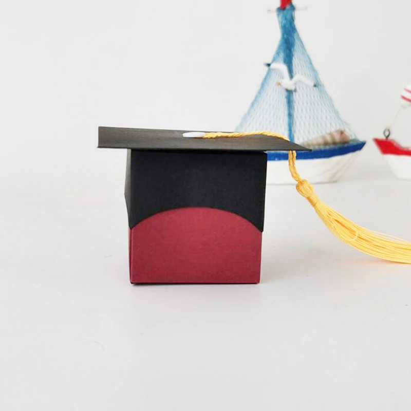 50 шт. коробка для конфет в виде докторской шляпы с лентой | Дом и сад