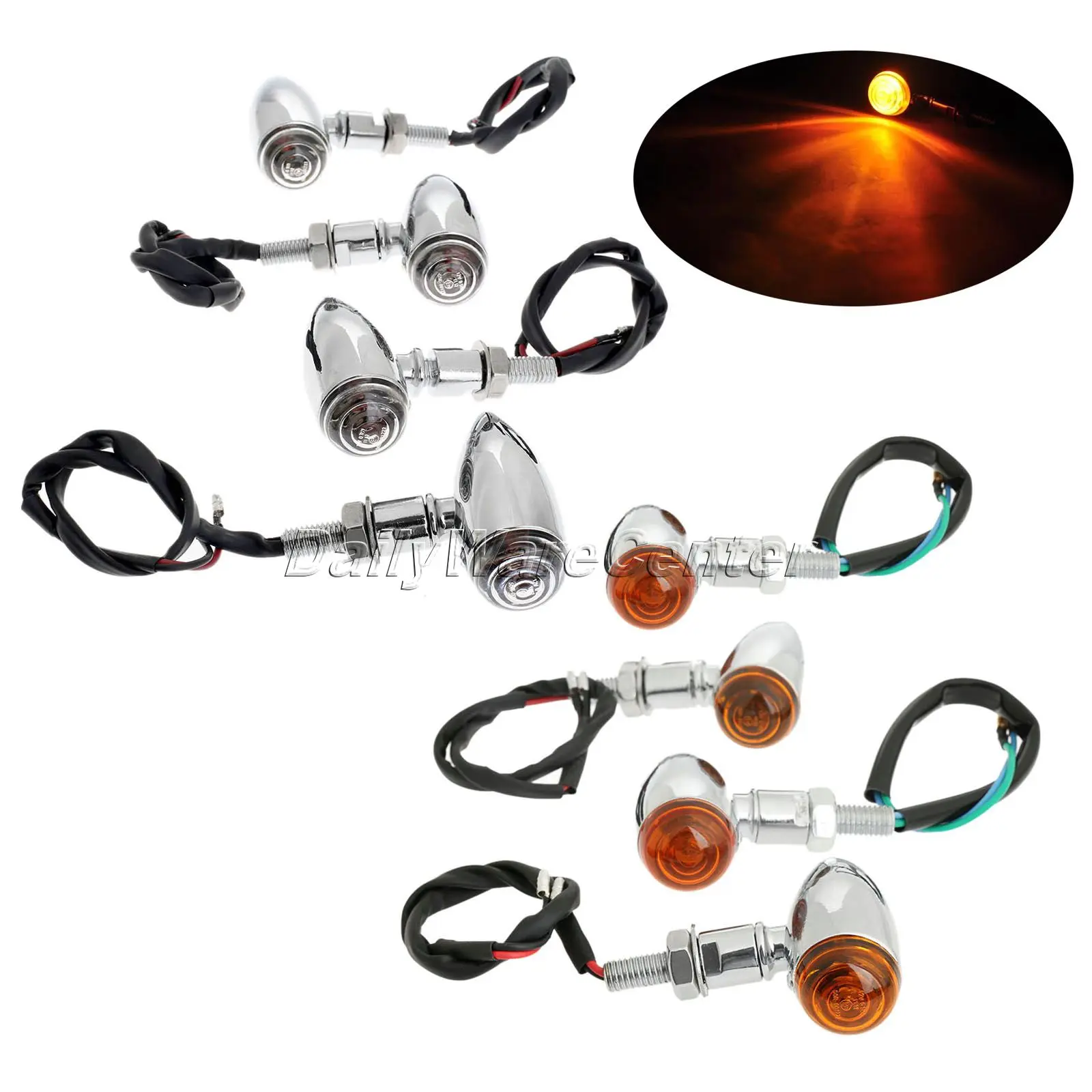 4X мотоцикл пуля светодиодный поворотник светильник Mark бег индикатор для Choppers