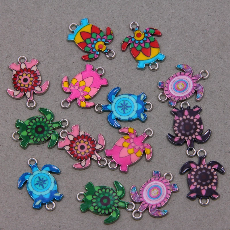 6 шт в богемном стиле морских животных красочные яркие черепаха разъем