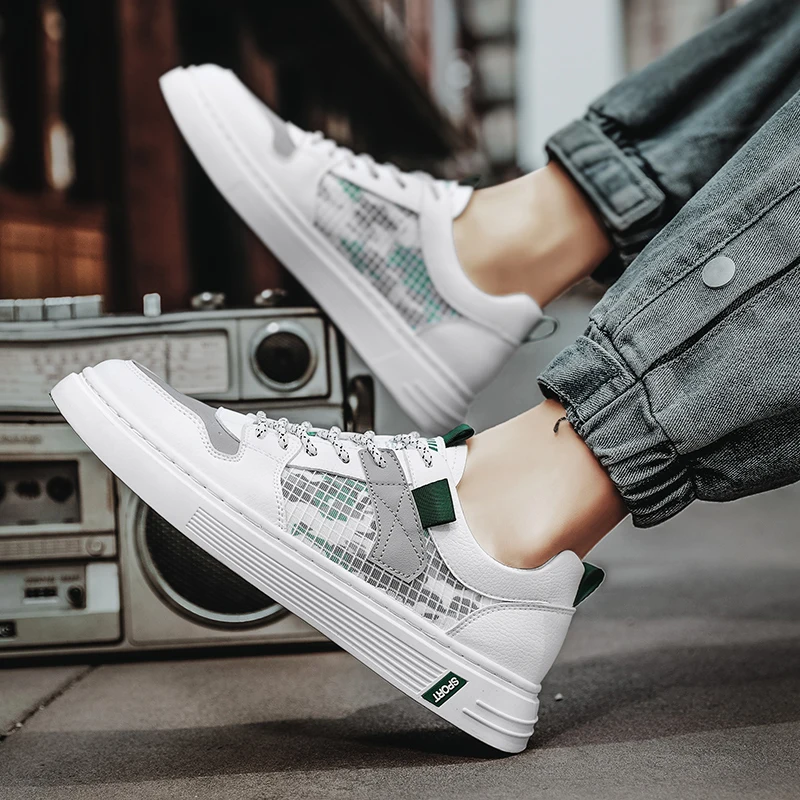 

2021 Summer New Korean Fashion Flat Men's Shoes Student Leisure Low Top Walking Shoes Classic Off White Men Shoe Size 44