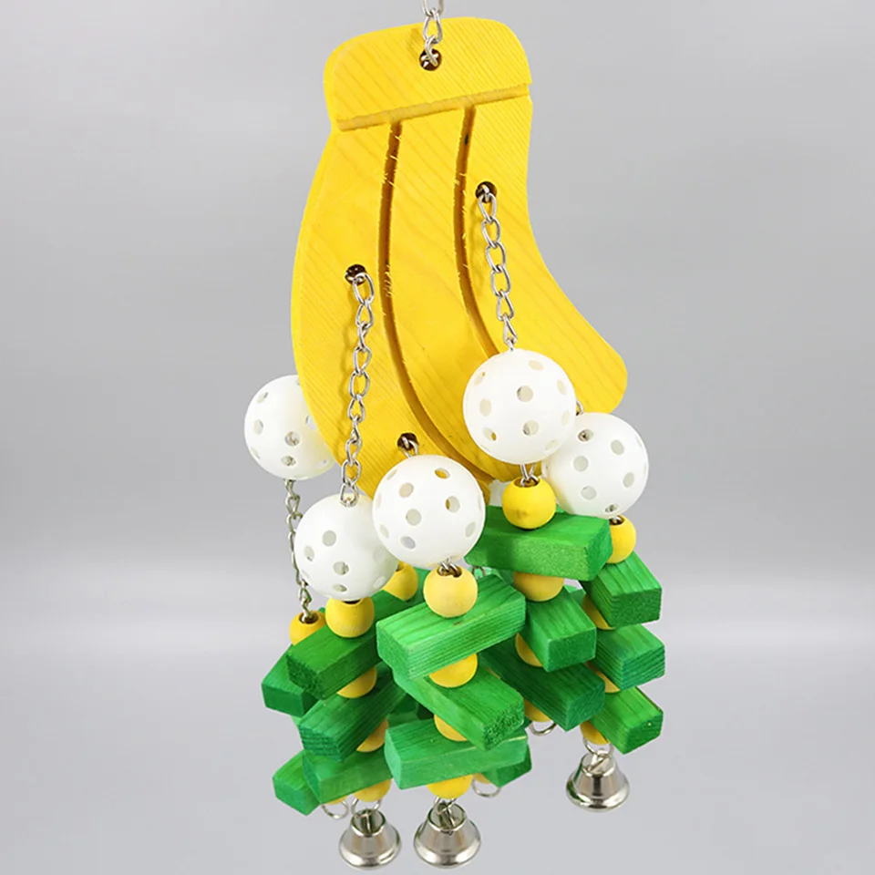 Bird Block Toys with Bells for Medium Parrots and Birds African Grey Cockatoos | Дом и сад