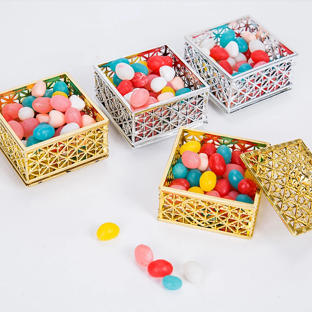 

Pack of 12pcs Delicate Gridding Shaped Candy Box Gift Box for Wedding Favor