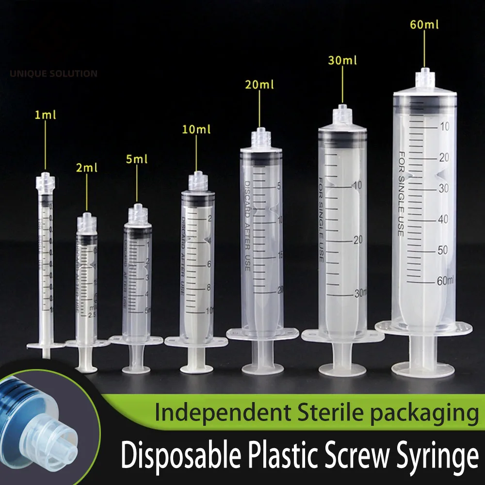 

1ml/2ml/5ml Plastic Disposable Injector Syringe For Refilling Measuring Nutrient surgery tool Disposable Plastic Screw Syringe
