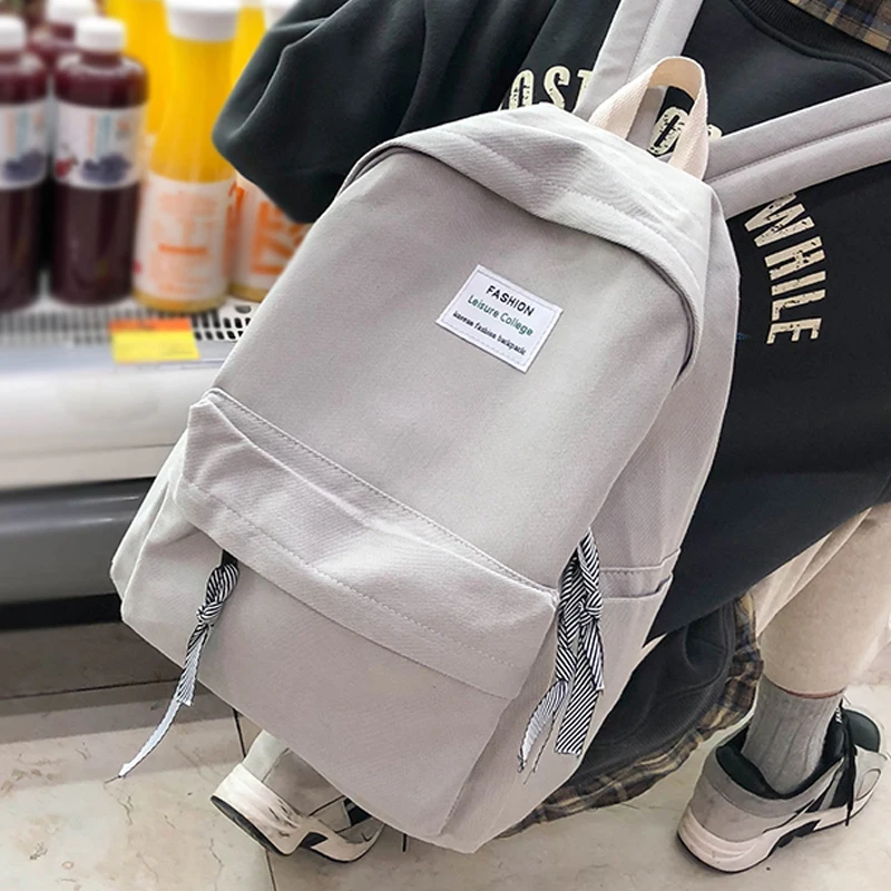 

Women Backpack Female Large Fabric Bookbag For Teenage Girls College Preppy Style School Satchel Young Lady Travel Bag Mochilas