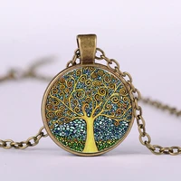 tree of life necklace crystal stone women jewelri necklac christmas gift for girlfriend