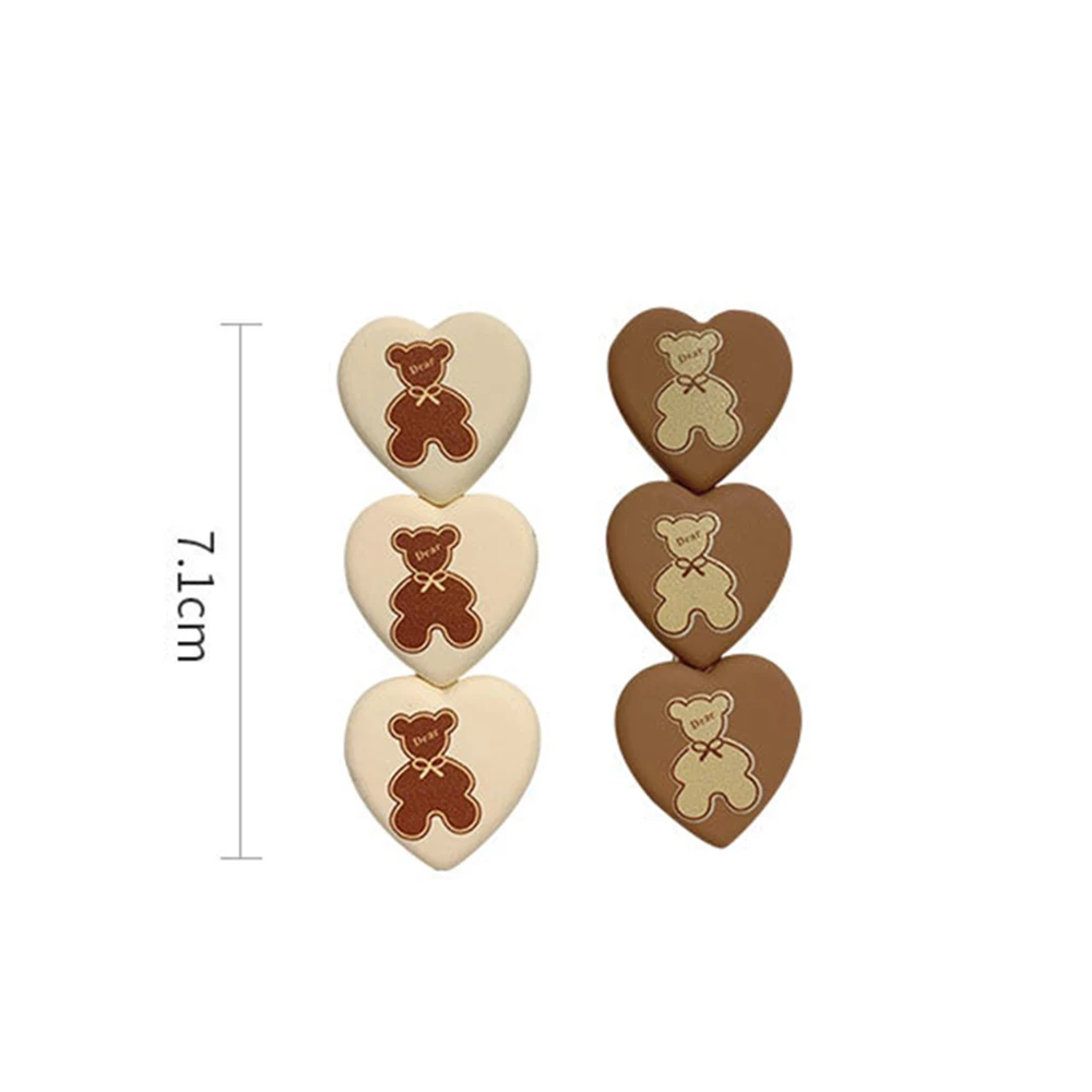 Заколка для волос в форме сердца с медведем из мокко тюльпана|Шпильки и заколки