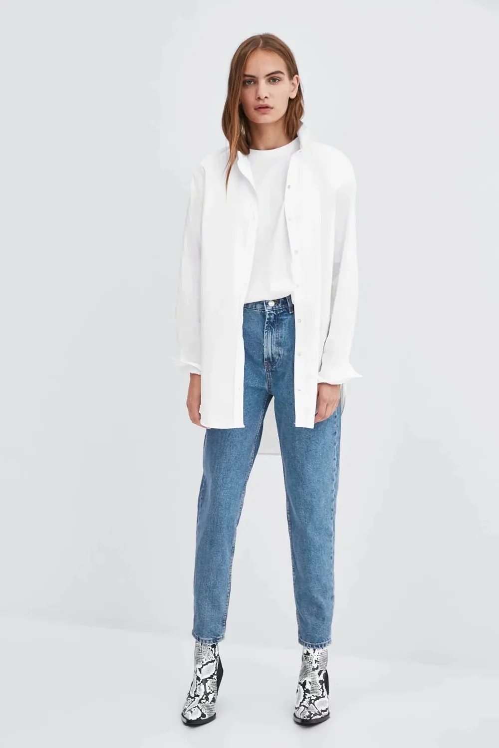 

Withered 2020 jeans woman high street vintage sky blue boyfriend denim pants harem jeans momo jeans high waist jeans plus size