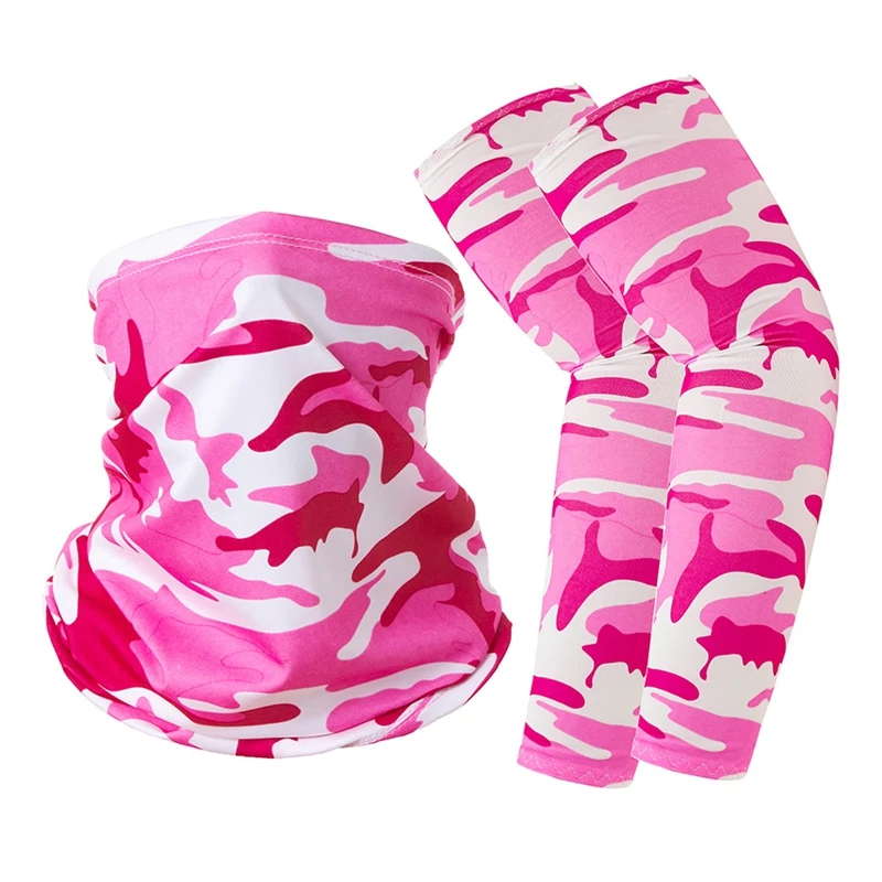 

Sun Protection Riding Sleeves Outdoor Magic Headscarf Set 3D Tattoo Printing Arm Warm And UV Protection Sleeves