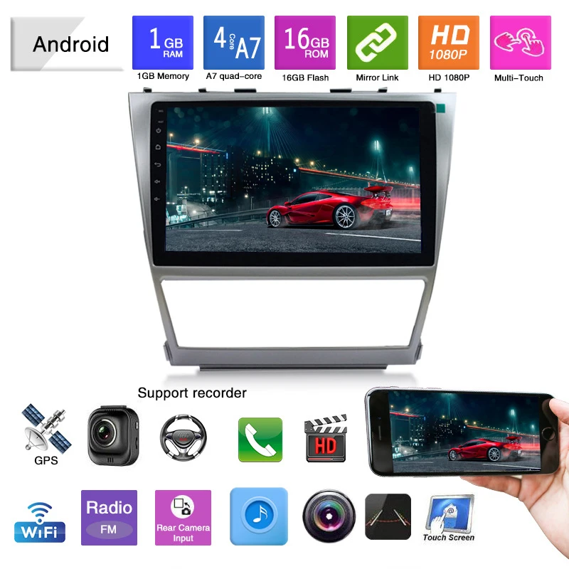 Автомобильный радиоприемник 2 Din DVD мультимедийный плеер камера Gps Bluetooth адаптер