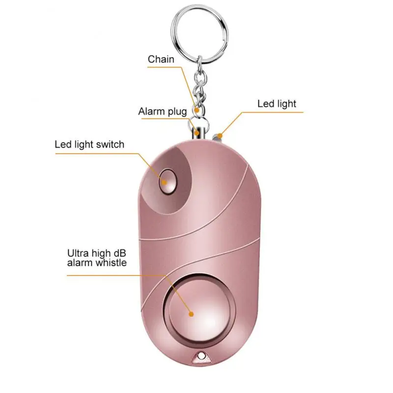

Safe Personal Alarm Sound Emergency Self-Defense Security Alarm Keychain LED Flashlight Anti Attack Tool For Women Girls Kids