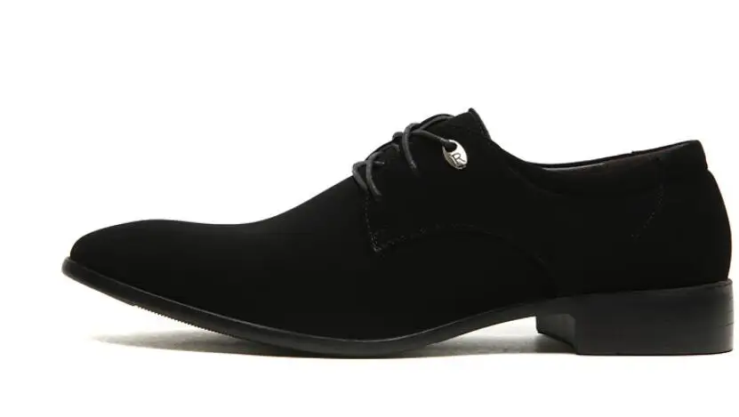 2020 hot sale men's shoes frosted leather black lace-up pointed British simple casual | Обувь