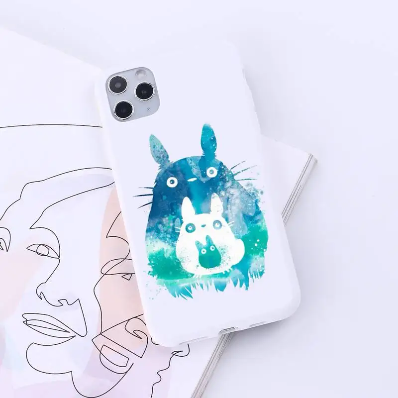 

Japan anime Totoro Spirited Away Phone Case Candy Color for iPhone 6 7 8 11 12 s mini pro X XS XR MAX Plus
