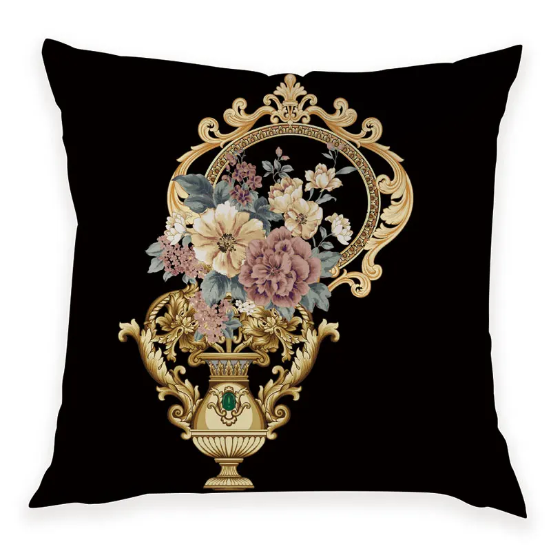 Персиковые наволочки в стиле ретро с цветочным узором для дивана кровати офиса