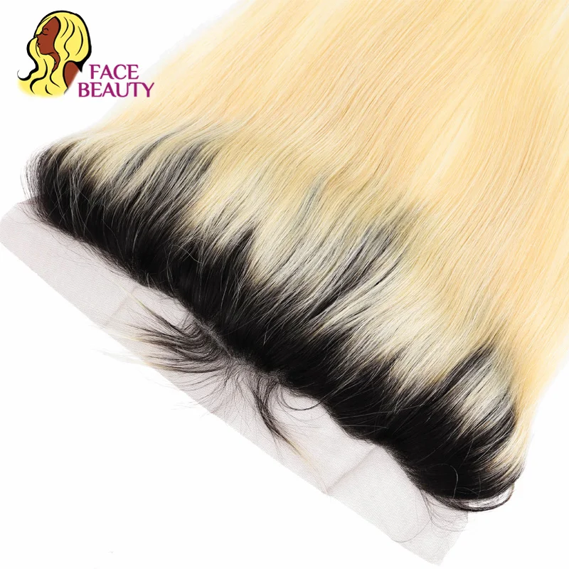 Волосы Facebeauty прямые бразильские Remy человеческие волосы Ombre 1b/613 блонд 13*4 Кружева
