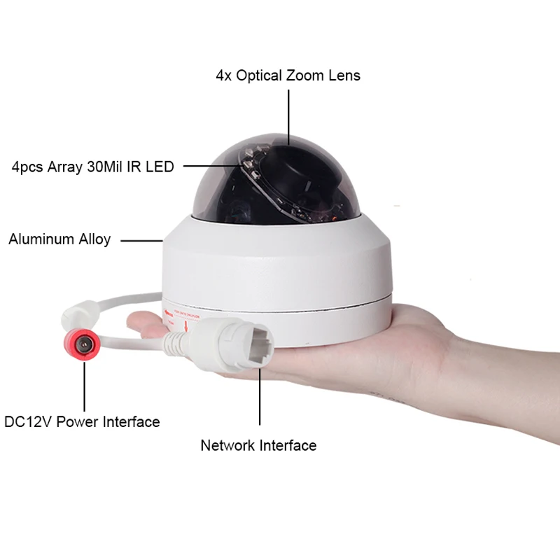 Full HD 5MP 1080P PTZ IP камера 4X Zoom P2P ночного видения Водонепроницаемая наружная CCTV мини купольная POE ip-камера Onvif PTZ