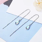 Вечерние нные Серьги-кисточки из серебра 925 пробы с лунным камнем