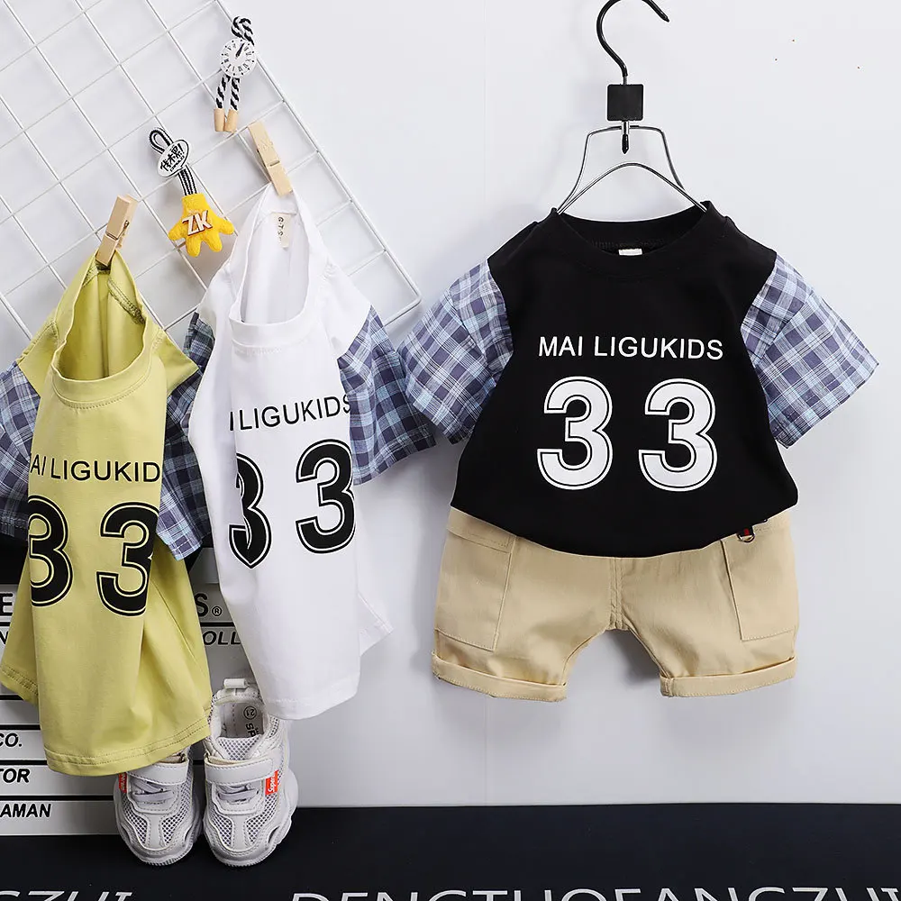 Детские комплекты одежды для мальчиков летняя детская повседневная одежда