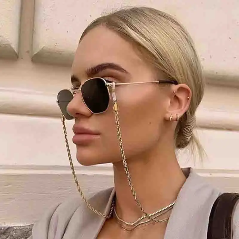 

Fashion Metal Eyeglass Chains Women Sunglasses Holder Necklace Reading Glasses Non-slip Lanyard Gold Plated Eyewear Accessories