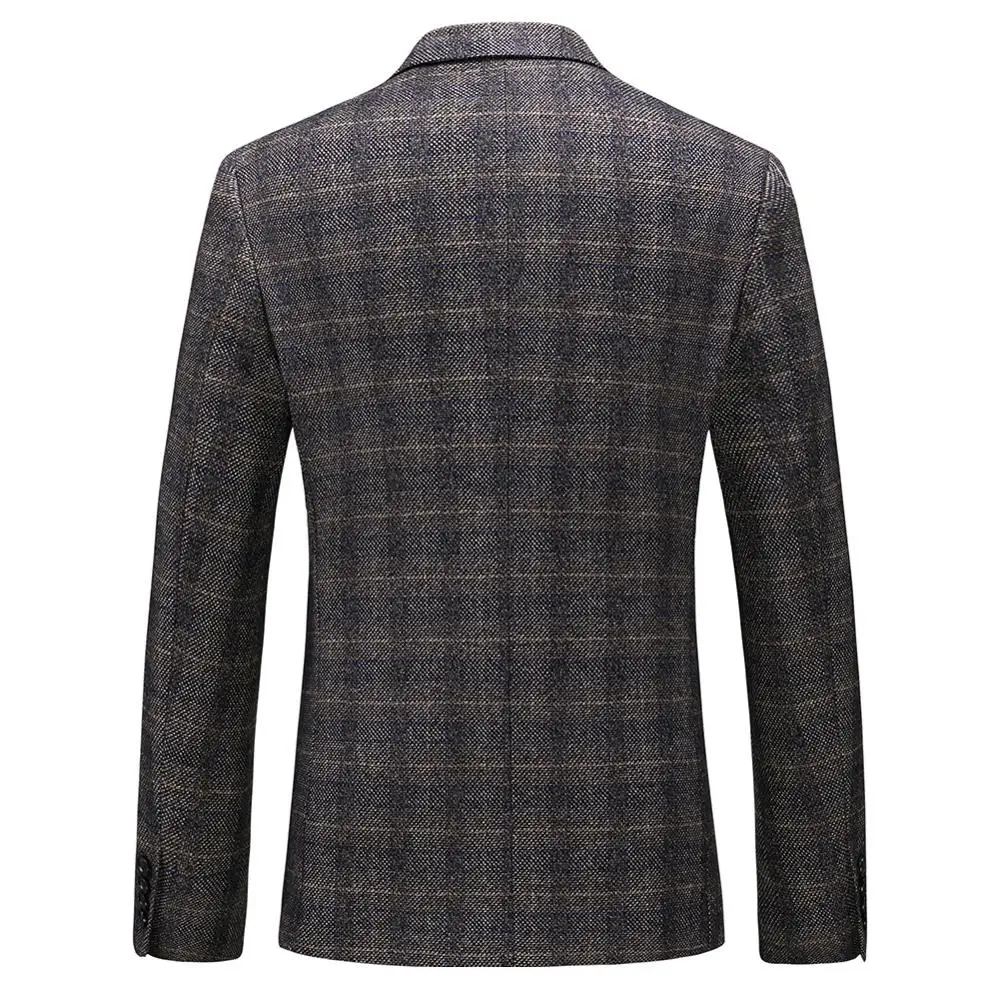 Пиджак мужской деловой в клетку с двумя пуговицами|Пиджаки| |