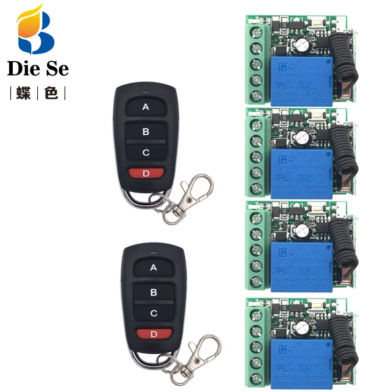 Receptor de Relé Universal e Remoto Controle da Lâmpada rf e Transmissor para Controle de Luz Controle Remoto Universal 12v 1ch 433mhz dc