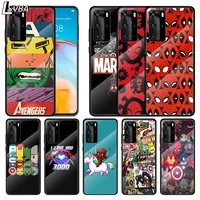 marvel avengers cartoons logo for huawei p smart 2021 z p40 p30 p20 p10 lite pro plus 5g tempered glass phone case