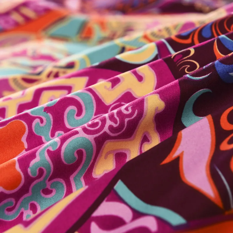 OLOEY 3/4 шт цветной Комплект постельного белья с цветком красный пододеяльник