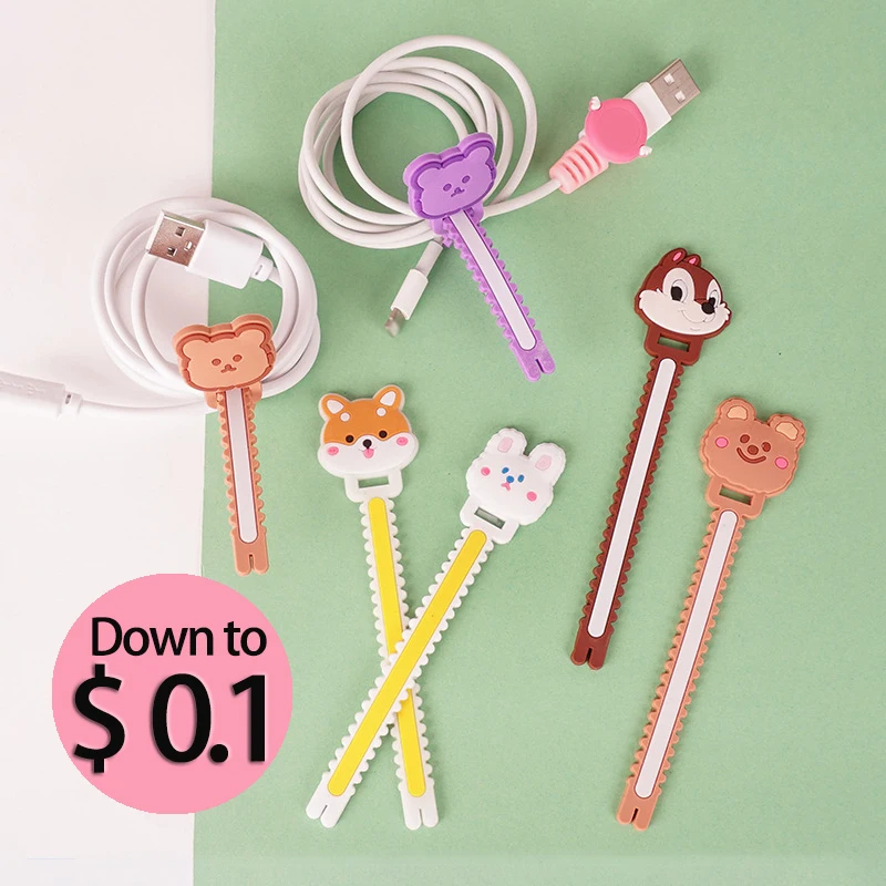 Мультяшная кабельная стяжка устройство для намотки пилообразных зубьев милый