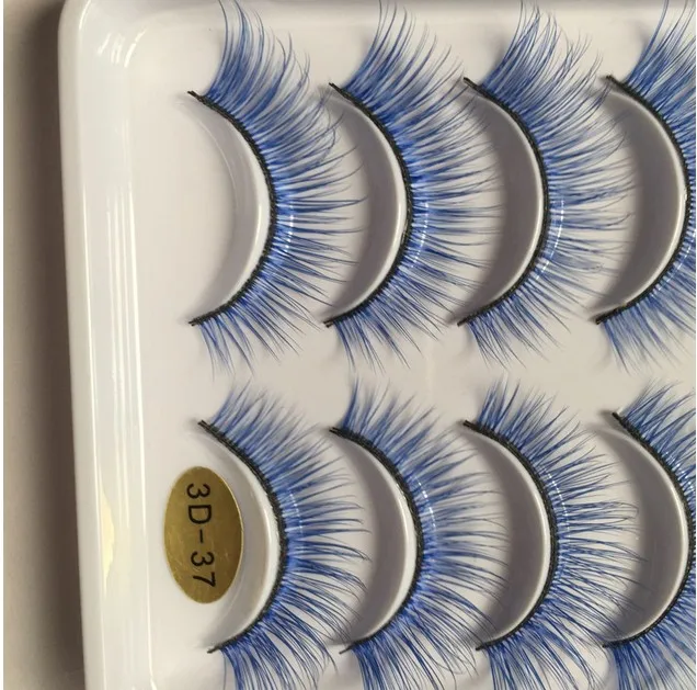 NEW 10 Pairs 3D Natural False Eyelashes Blue Makeup Eye Lashes Doll Fake Extension |