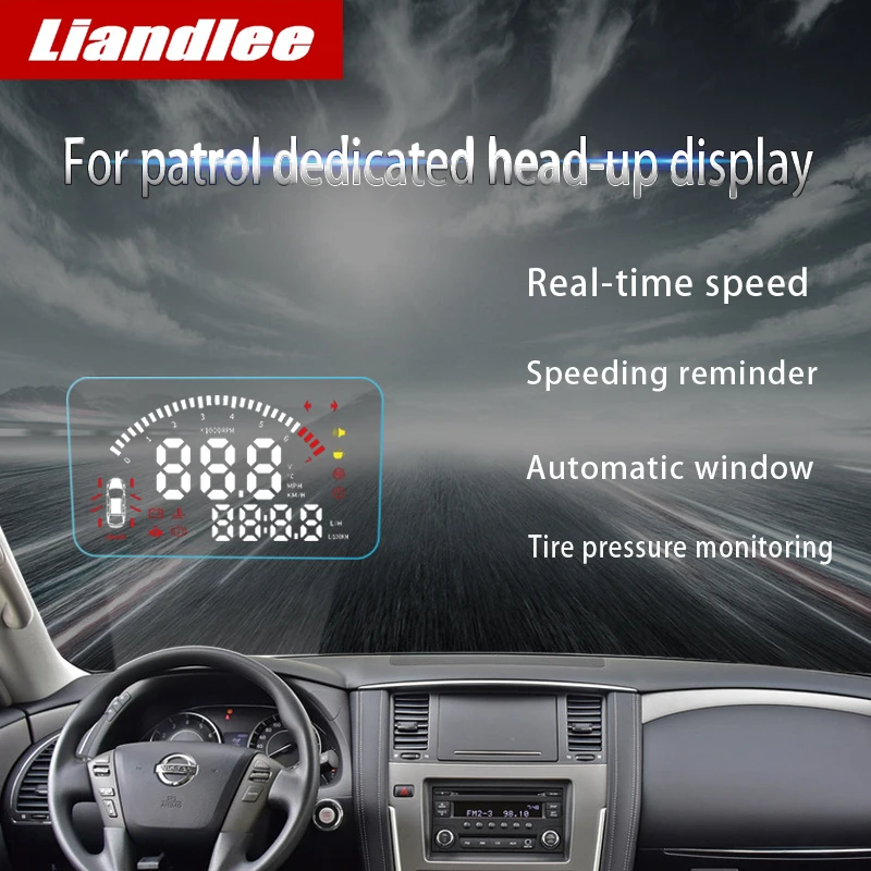 Liandlee Автомобильный дисплей HUD для Nissan patrol Y62 2010~ HD проектор экран превышение скорости оповещения сигнализации детектор