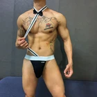 Модный стиль официанта Новинка Сексуальные мужские Манкини стринги нижнее белье сексуальное горячее эротическое костюм Официанта боди