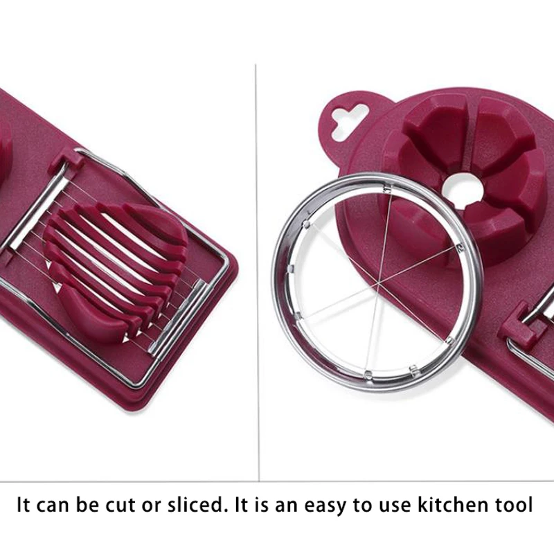 

Stainless Steel Multifunctional Egg Slicer Sectioner Cutter Mold Flower-Shape Luncheon Meat Cutter Kitchen Gadgets