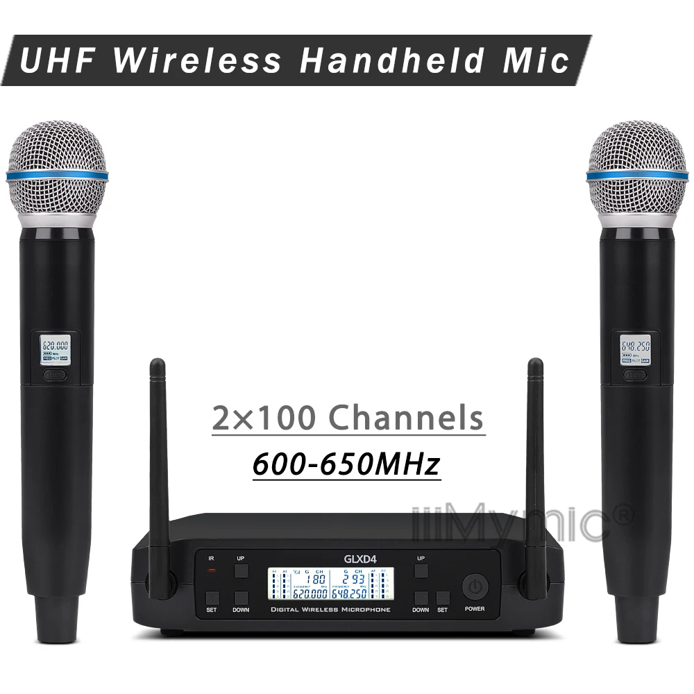 Регулируемая Частота! GLXD4 58A UHF беспроводной микрофон системы с Handhled поясной передатчик микрофон для сцены церковные Вечерние
