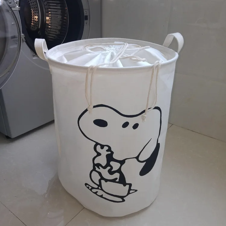 

Foldable Dirty Clothes Hamper Cloth Storage Bucket with Handles Cartoon Laundry Basket with Letters Clothes Organizer