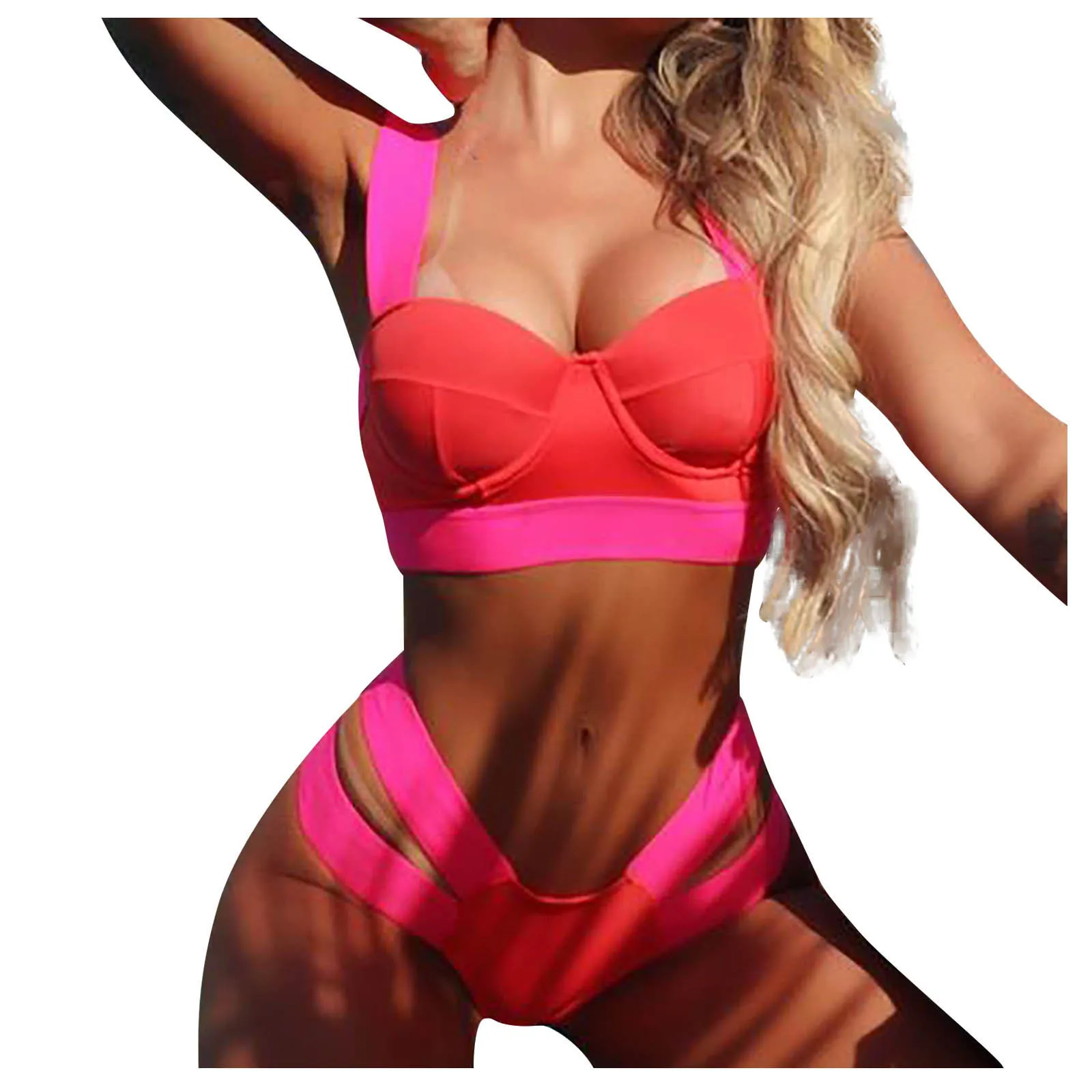 Бикини пуш-ап из двух предметов с подкладкой Бандажное бикини жестким косточком