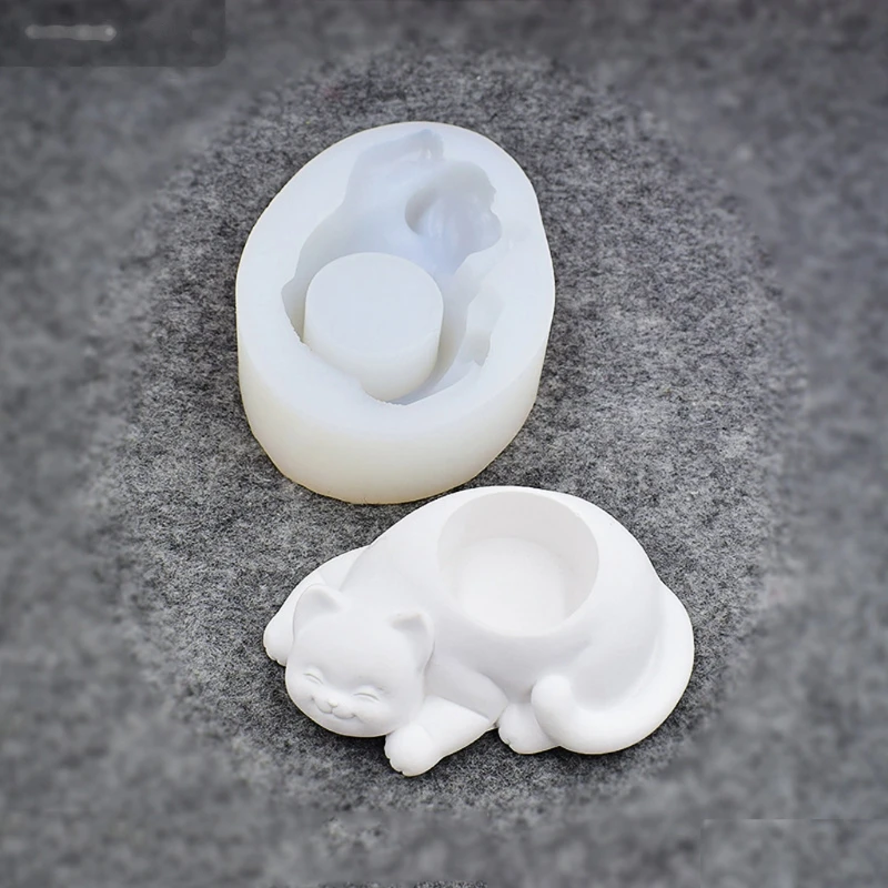 Силиконовый Цветочный горшок для кошки форма кактуса суккулента подсвечник