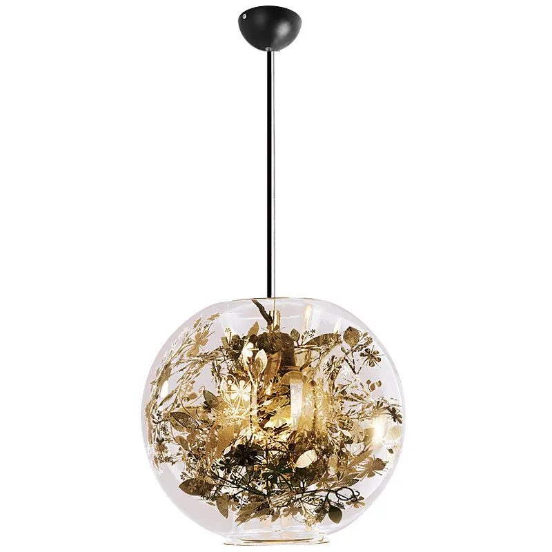 Светодиодные постсовременные скандинавские железные стеклянные пузырьки