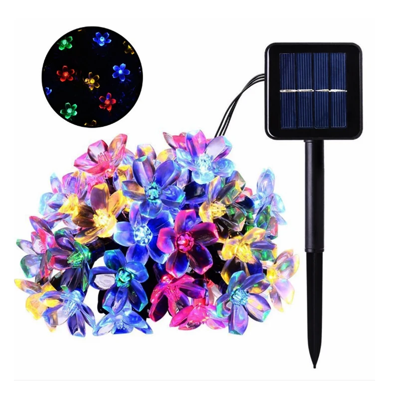 Светодиодная лампа на солнечной батарее садовая Водонепроницаемая гирлянда с