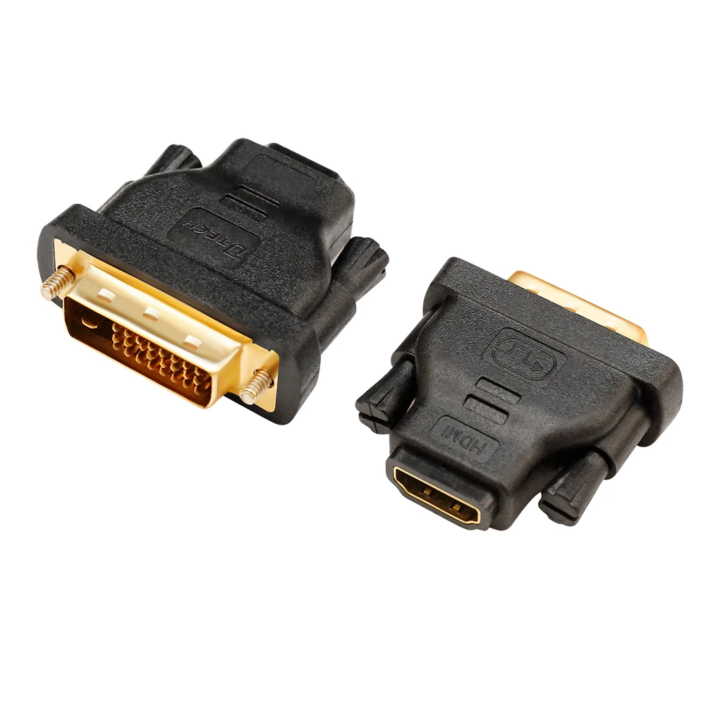 DTECH DVI Мужской к HDMI переходник с внутренней резьбой двунаправленный D Порты и